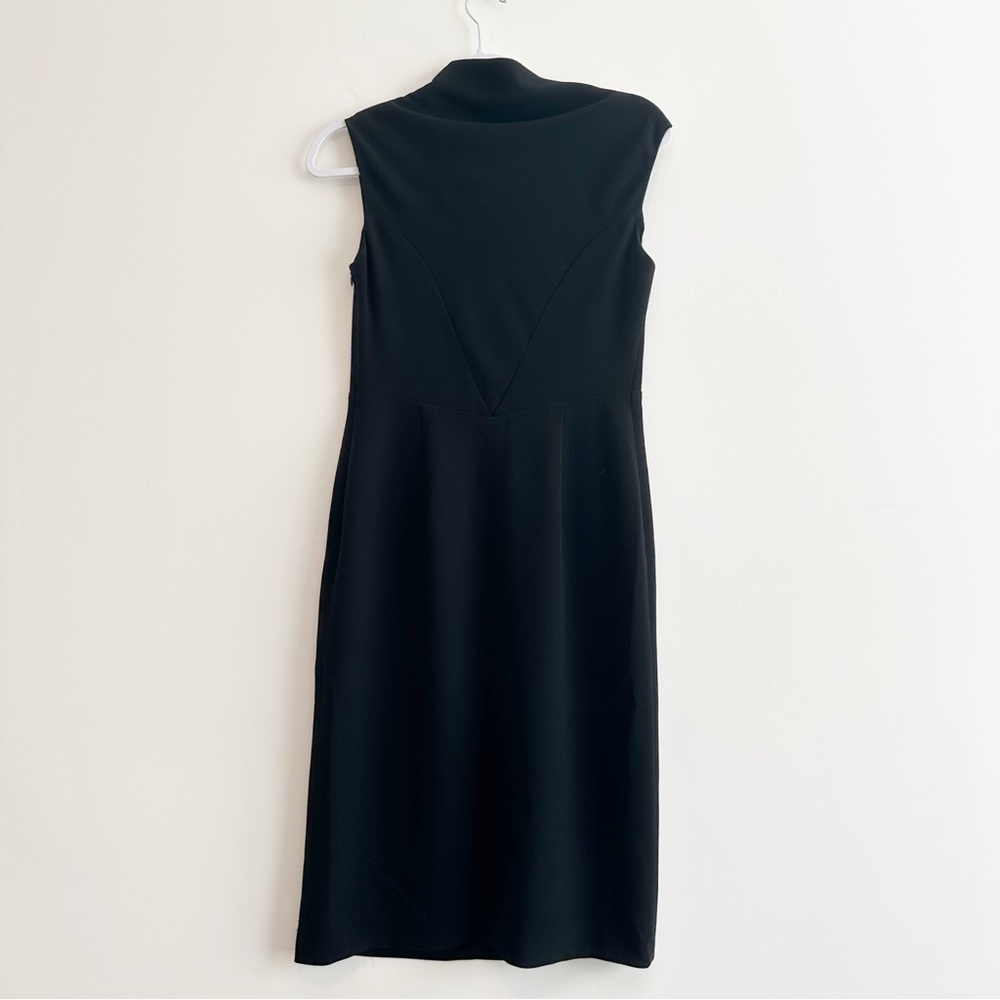 MaxMara Black Sleeveless Cowl Neck Midi Sheath Dress - Picture 3 of 14